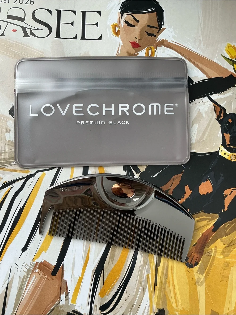 Love Chromé Premium Black Compact Comb - Black